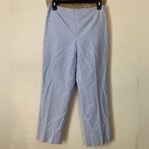 Brooks Brothers Golden Fleece Supima Cotton Blue White Gingham Flat Front Chinos